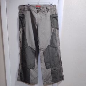 ABS by Allen Schwarts Two-Tone Green Wide leg Pants Sz 31